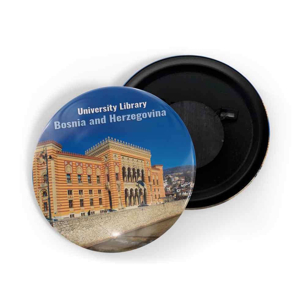 dhcrafts Fridge Magnet Multicolor Famous Tourist Place University Library Bosniaand Herzegovina Glossy Finish Design Pack of 1